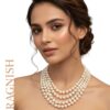 RAGNISH Empress multi-strand cultured pearl bridal choker necklace