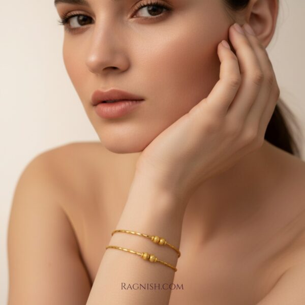 Luxury look artificial gold bangles for women, perfect for stacking.