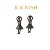 Close-up of RAGNISH dancing doll earrings for e-commerce display.