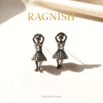 RAGNISH sterling silver ballerina earrings with iridescent crystal.