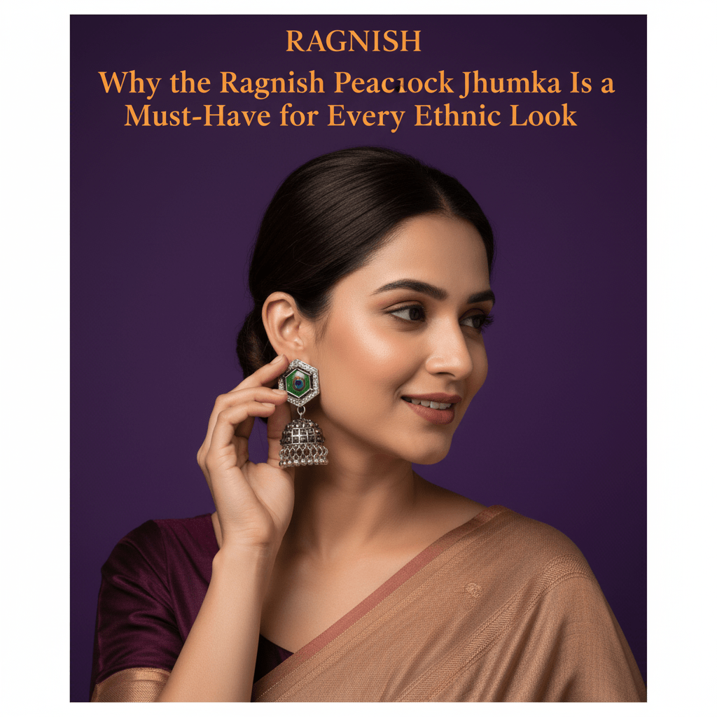 Ragnish Peacock Jhumka – ethnic jewellery for women, traditional jhumka earrings for festive look