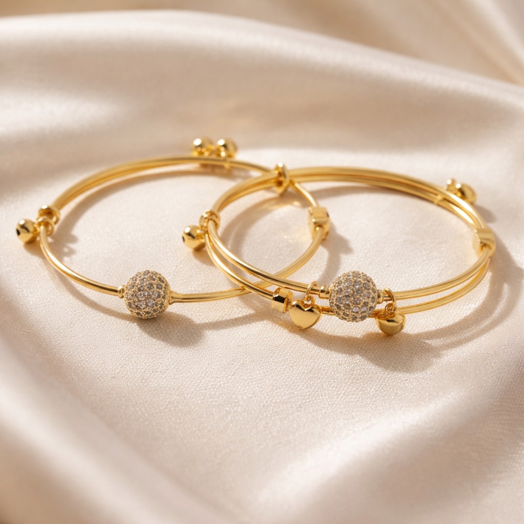 Solitaire pavé bangle pack of 2 luxury bracelet by Ragnish