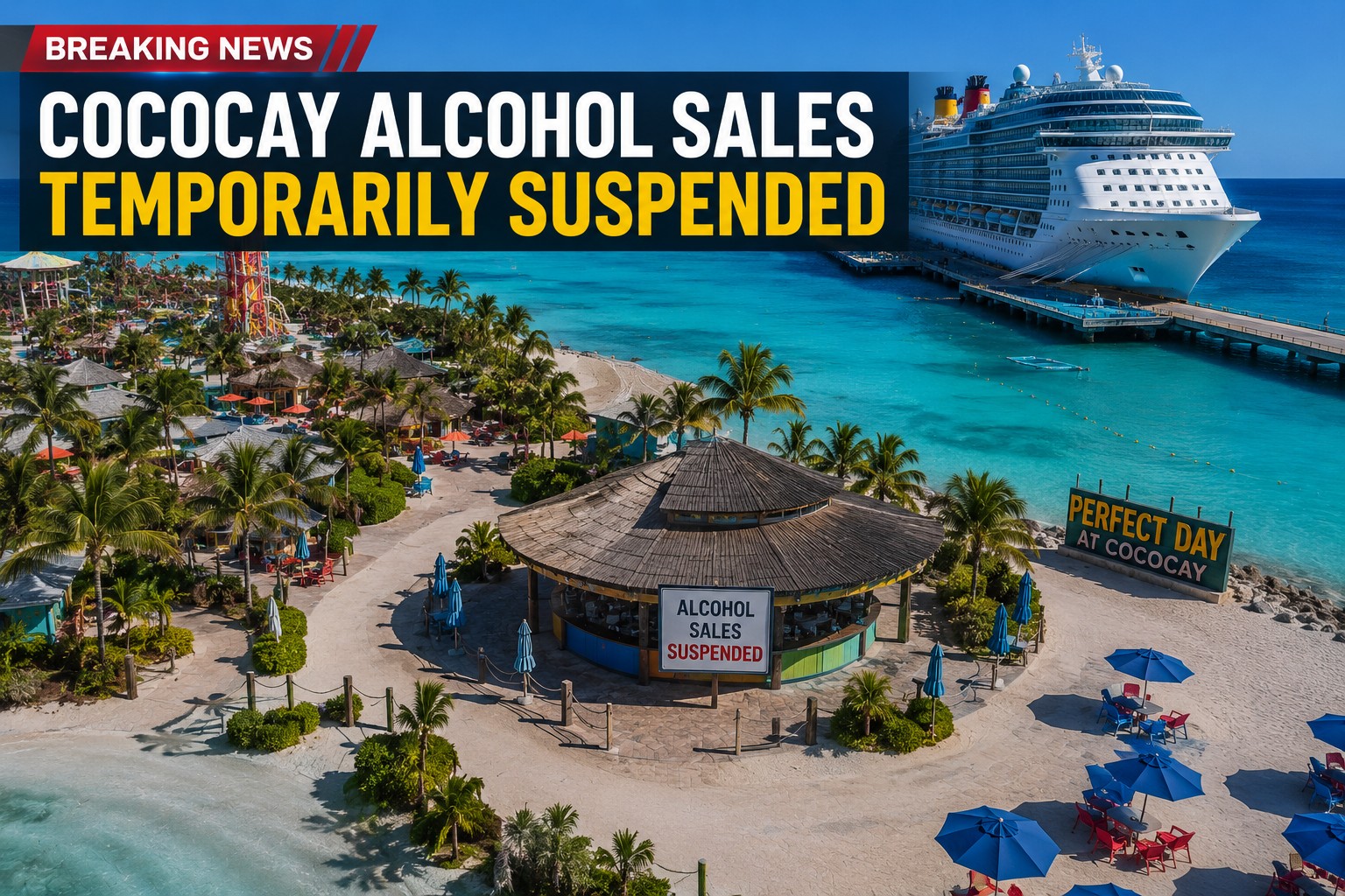 Perfect Day at CocoCay alcohol sales suspended