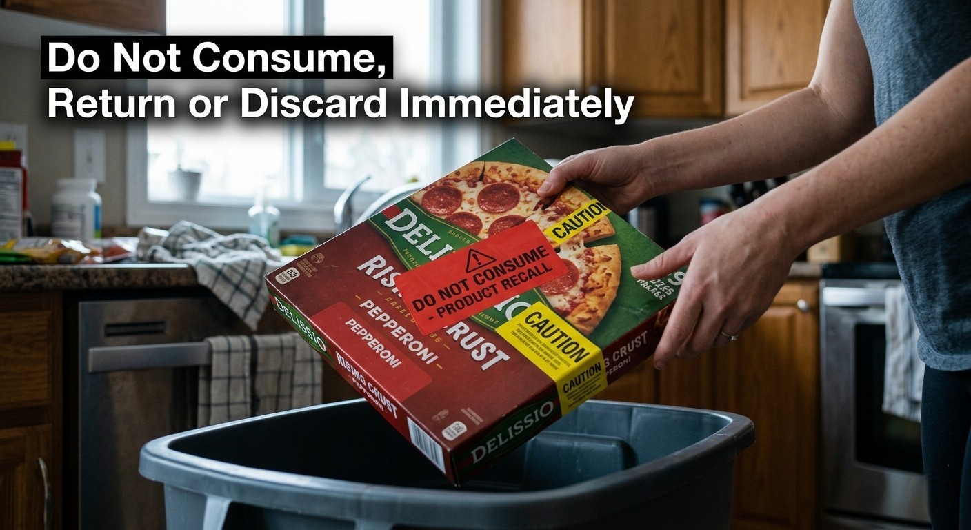 consumer throwing recalled frozen pizza in trash salmonella safety action