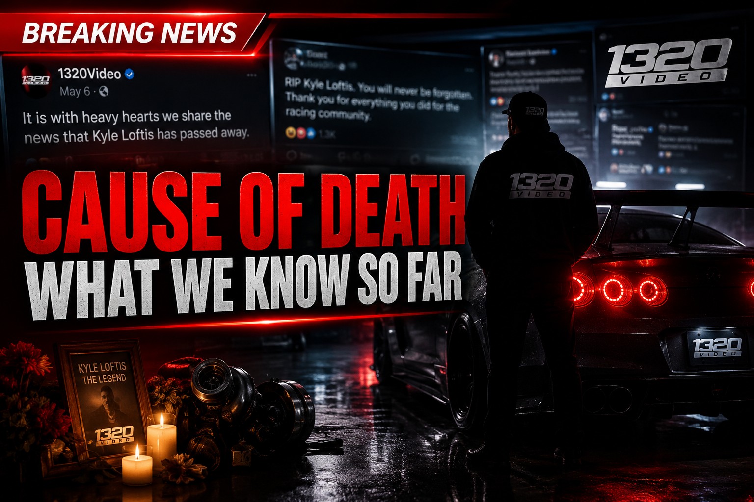 Breaking news themed image discussing the death of Kyle Loftis - Kyle Loftis Cause of Death