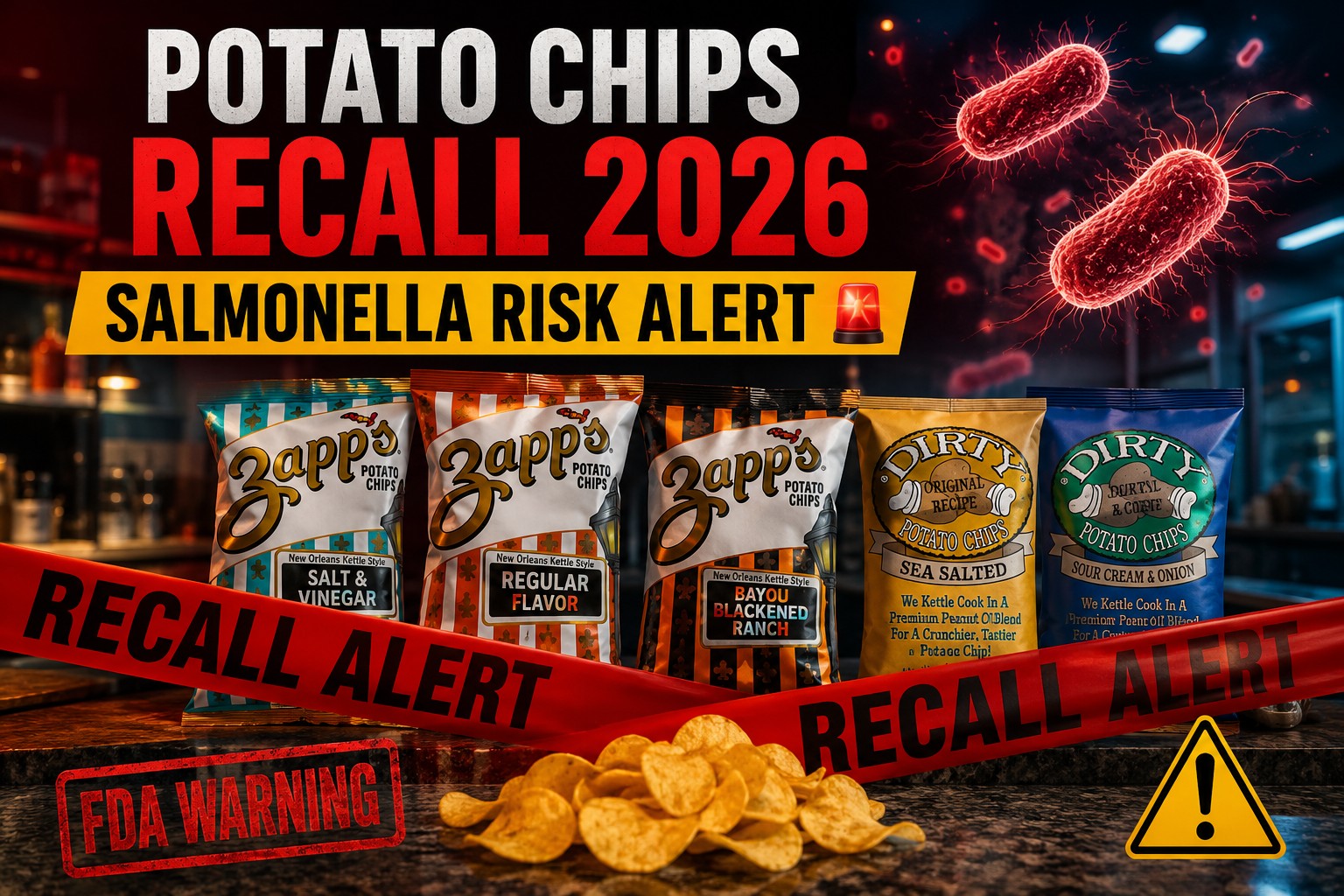 Potato chips recall 2026 salmonella risk warning on snack bags