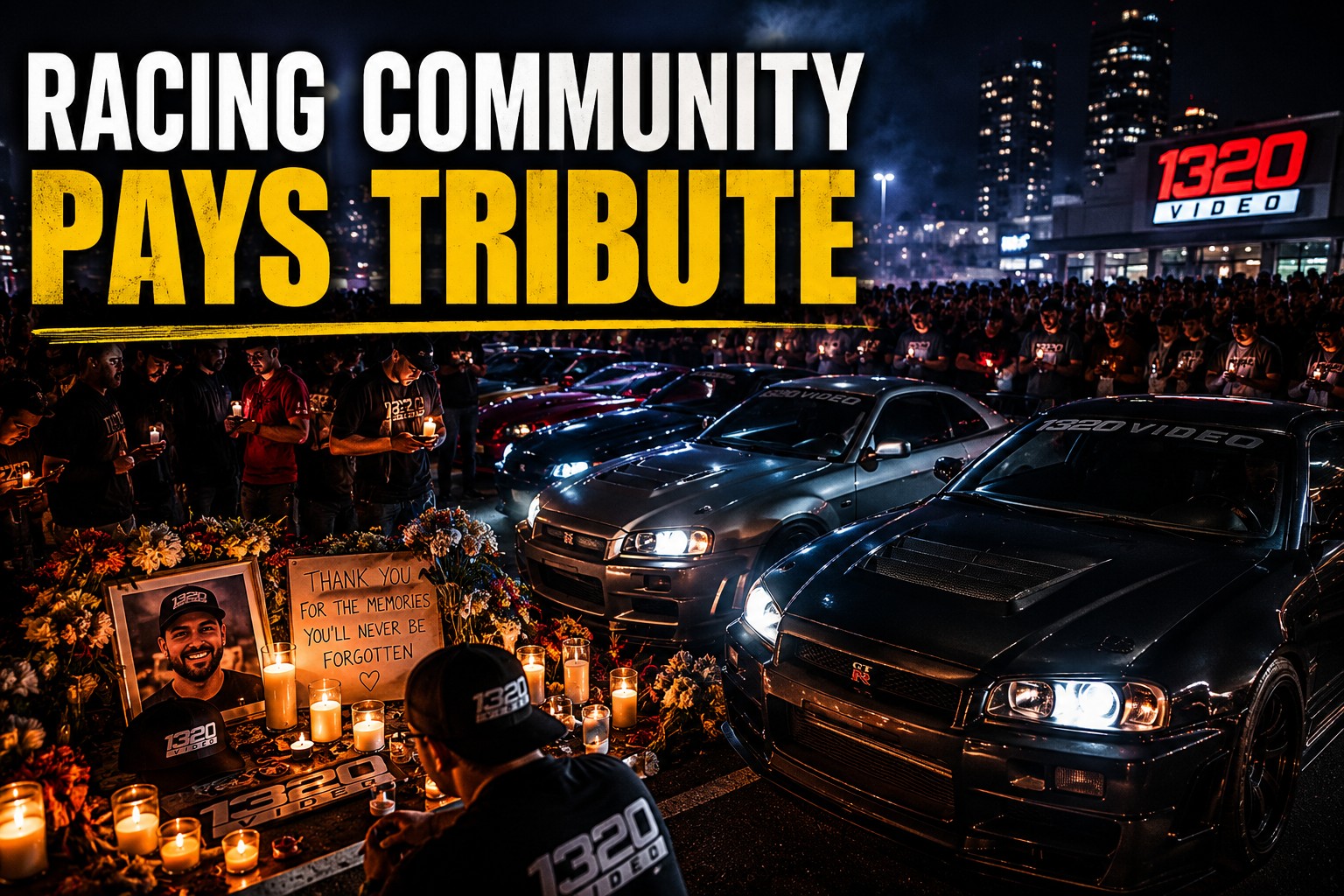 Street racing fans honoring Kyle Loftis after his passing