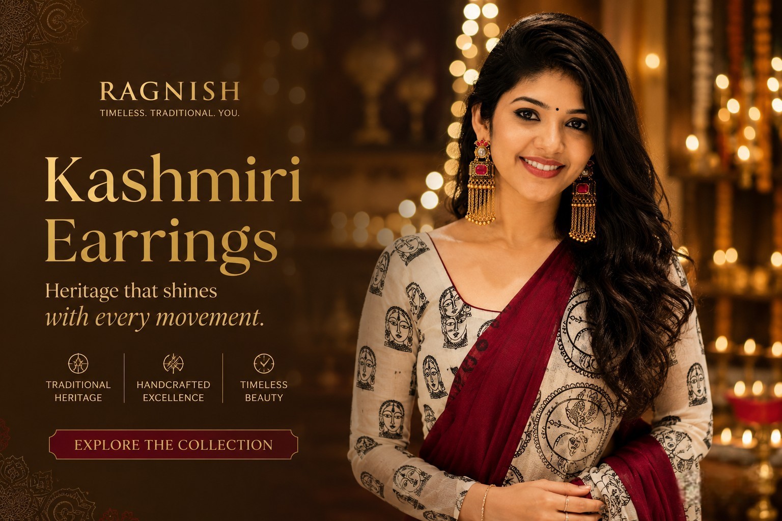 Premium ethnic Kashmiri jewellery fashion photoshoot