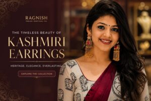 Kashmiri earrings for women with traditional saree look