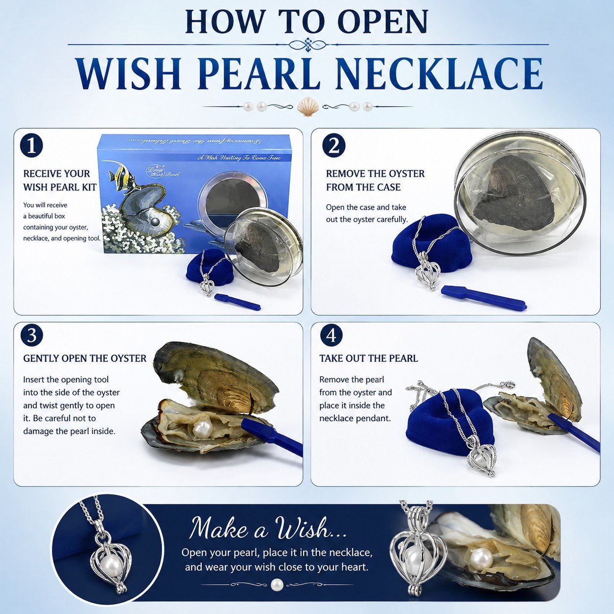 how to open wish pearl necklace step-by-step guide
