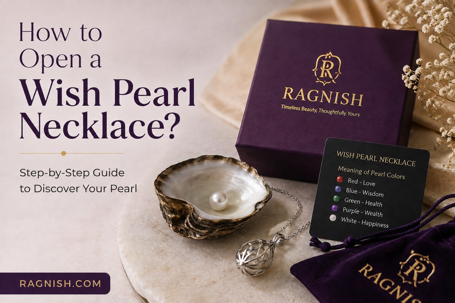 Wish Pearl Necklace oyster surprise gift kit with pearl and pendant by Ragnish